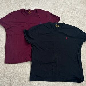 Ralph Lauren Burgundy and Black short sleeved shirts size XL slim fit
